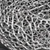 Handgearbeiteter Couchtisch ORGANIC 120cm silber Metall Blatt-Design mit Stauraum