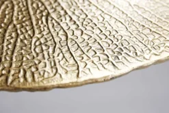 Handgearbeiteter Design Beistelltisch ABSTRACT LEAF 40cm gold