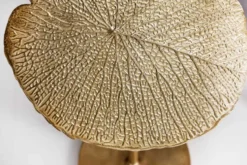Handgearbeiteter Design Beistelltisch ABSTRACT LEAF 40cm gold