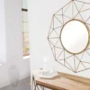 Handgearbeiteter Spiegel DIAMOND XL 90cm messing aus Eisen im Retro Design