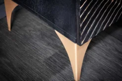 Handgearbeitetes Highboard GOLDEN SUNSET 120cm mit 3D Schnitzereien schwarz gold Mangoholz