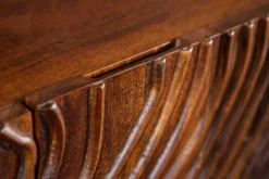 Handgearbeitetes Sideboard FLUID 160cm Mangoholz mit aufwendigen 3D Schnitzereien