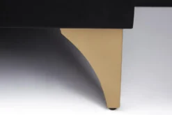 Handgearbeitetes Sideboard GOLDEN SUNSET 180cm schwarz mit 3D Schnitzereien gold Mangoholz Metallbeine