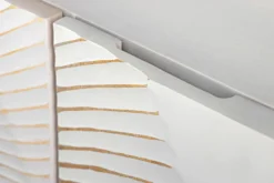 Handgearbeitetes Sideboard GOLDEN SUNSET 140cm weiß mit 3D Schnitzereien gold Mangoholz Metallbeine