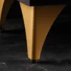 Handgearbeitetes Sideboard GOLDEN SUNSET 140cm schwarz mit 3D Schnitzereien gold Mangoholz Metallbeine