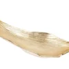 Handgefertigte Deko Schale ABSTRACT LEAF 65cm gold Aluminium