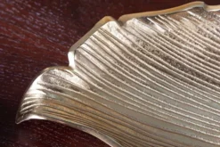 Handgefertigte Deko Schale ABSTRACT LEAF 65cm gold Aluminium