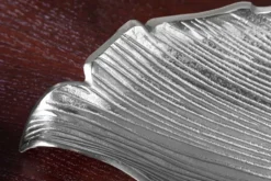 Handgefertigte Deko Schale ABSTRACT LEAF 65cm silber Aluminium