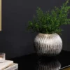Handgefertigte Deko-Vase ELEGANCE 25cm silber Hammerschlag Design