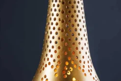 Handgefertigte Hängelampe ORIENT LIVING 50cm gold Eisen Tropfenform