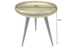 Handgefertigter Beistelltisch ORIENT 55cm messing gold rund Metall Hammerschlag Design