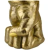 Handgefertigter Beistelltisch FIST 50cm gold runde Tischplatte Faust-Skulptur