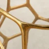 Handgefertigter Beistelltisch LIQUID GEOMETRIE 50cm gold rund Metall Schwarzglas