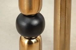 Handgefertigter Beistelltisch ABSTRACT 55cm gold schwarz Metall rund