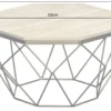 Handgefertigter Couchtisch DIAMOND 70cm beige Travertin messing Eisen