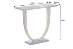 Handgefertigter Konsolentisch OMEGA 80cm schwarz Marmor gold Metall