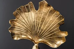 Handgefertigte Servierplatte WILDLIFE PEACOCK 40cm gold Metall Pfauen-Skulptur