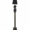 Handgefertigte Stehlampe DAVID 120cm schwarz mit Büste Stoffschirm