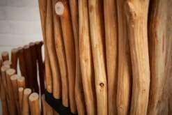 Handgefertigte Stehlampe EUPHORIA 154cm Longan-Holz mit vier Schirmen