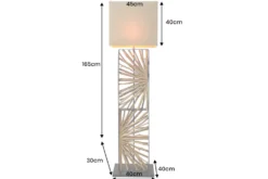 Handgefertigte Stehlampe EUPHORIA 165cm natur Longanholz beige mit Lampenschirm