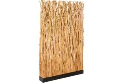 Handgefertigte Stehlampe NATURAL PARAVENT 180cm Longan-Holz Raumtrenner