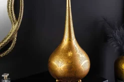 Handgefertigte Stehlampe ORIENT LIVING 50cm gold Eisen Tropfenform