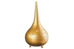 Handgefertigte Stehlampe ORIENT LIVING 50cm gold Eisen Tropfenform