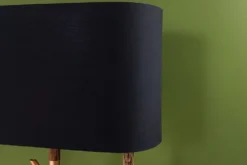 Handgefertigte Stehlampe WARDROBE 155cm schwarz gold natur Eisenholz Massivholz