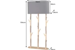 Handgefertigte Stehlampe WARDROBE 155cm schwarz gold natur Eisenholz Massivholz