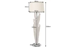Handgefertigte Stehlampe WILD NATURE 158cm natur Treibholz Stehleuchte Leinenschirm