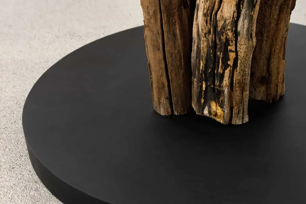 Handgefertigte Stehlampe WILD NATURE 158cm natur Treibholz Stehleuchte Leinenschirm