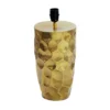 Handgefertigte Tischlampe AURELIA 55cm gold schwarz Hammerschlag-Design mit Stoffschirm