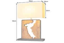 Handgefertigte Tischlampe DESIGNED BY NATURE 60cm natur schwarz Regenbaumholz