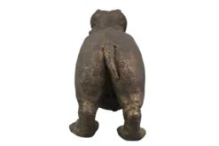 Handgefertigte Tischlampe HIPPO 45cm schwarz Nilpferd-Skulptur mit Lampenkugel