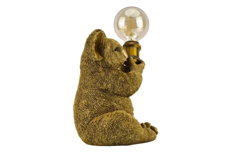 Handgefertigte Tischlampe KOALA 35cm gold Skulptur
