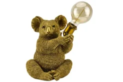 Handgefertigte Tischlampe KOALA 35cm gold Skulptur