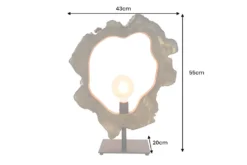 Handgefertigte Tischlampe ORGANIC ARTWORK 55cm natur Teakholz