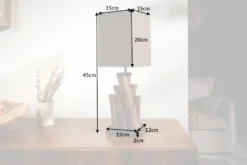 Handgefertigte Tischlampe PURE NATURE 45cm Eisenholz mit Baumwollschirm