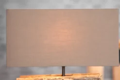 Handgefertigte Tischlampe PERIFERE 40cm braun Treibholz Leinenschirm