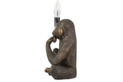 Handgefertigte Tischlampe SCHIMPANZEE 25cm schwarz Affen-Skulptur
