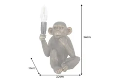 Handgefertigte Tischlampe SCHIMPANZEE 25cm schwarz Affen-Skulptur