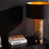Handgefertigte Tischlampe ZEA 60cm schwarz natur runder Lampenschirm Seegras