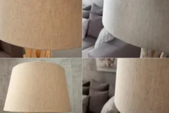 Handgefertigte Treibholz Stehlampe WILD NATURE 155cm sand mit Leinenschirm