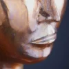 Handgefertigte Vase FACE 50cm Kupfer-Look Antik Aluminium abstrakt