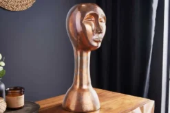 Handgefertigte Vase FACE 50cm Kupfer-Look Antik Aluminium abstrakt