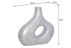 Handgefertigte Vase RING 40cm dunkelgrau Metall Dekoration Blumenvase