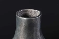 Handgefertigte Vase RING 30cm dunkelgrau Metall Dekoration Blumenvase