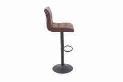 Höhenverstellbarer Barhocker MODENA vintage braun Microfaser Metall schwarz mit Lehne drehbar