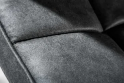 Höhenverstellbarer Barhocker MODENA vintage grau Microfaser Metall schwarz mit Lehne drehbar