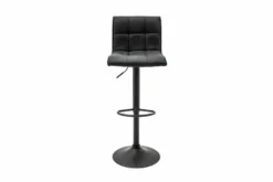 Höhenverstellbarer Barhocker MODENA vintage grau Microfaser Metall schwarz mit Lehne drehbar